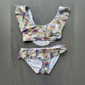 Stella Cove Red and Pink Bikini with Ruffle Details